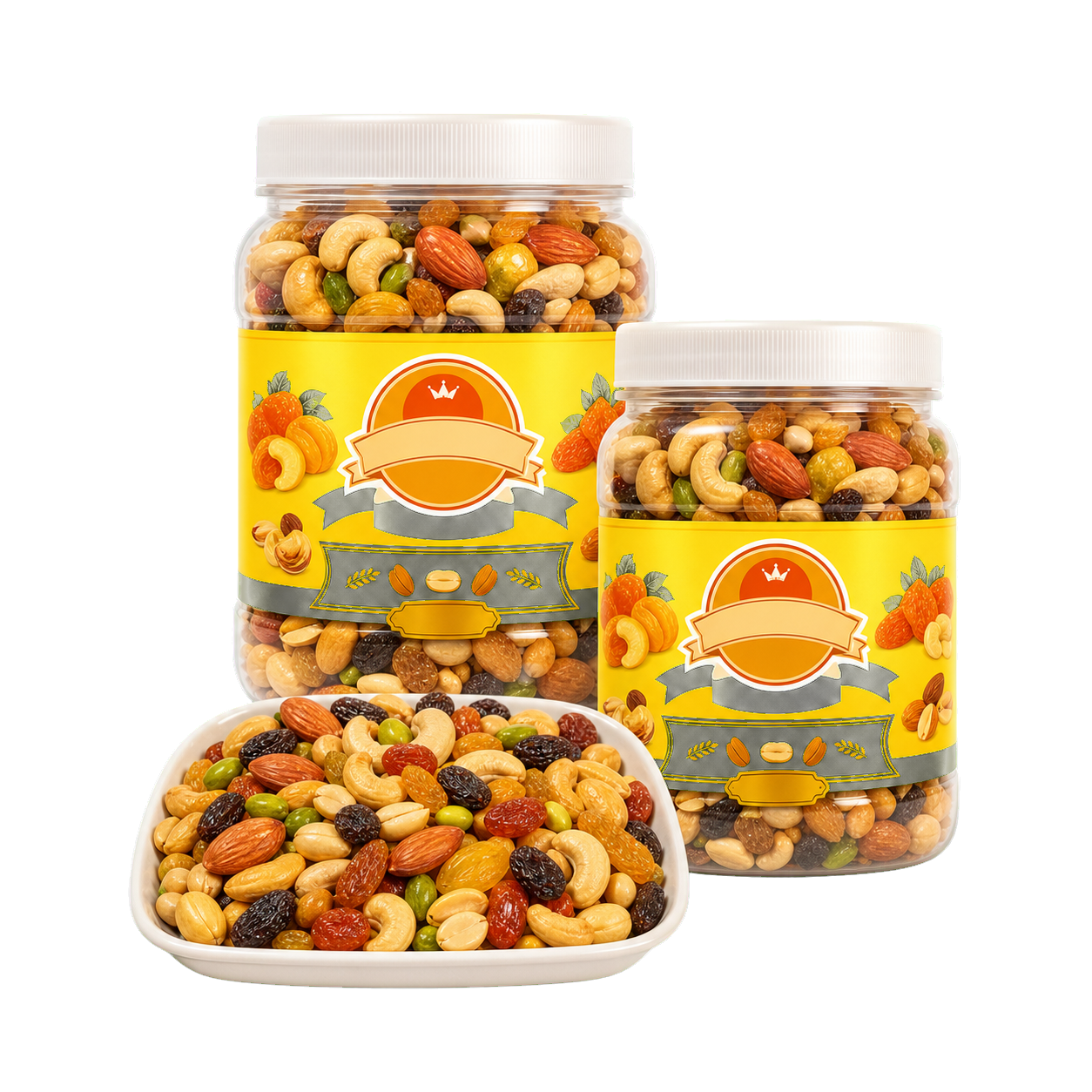 Roasted dry food mixed nuts jars